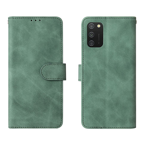 Funda de Cuero Cartera con Soporte Carcasa L01Z para Samsung Galaxy A02s Verde