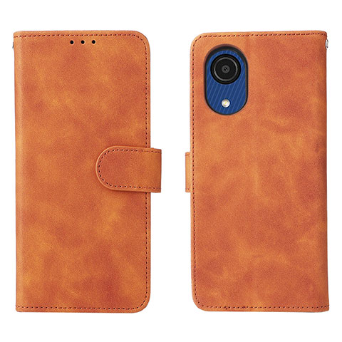 Funda de Cuero Cartera con Soporte Carcasa L01Z para Samsung Galaxy A03 Core Marron