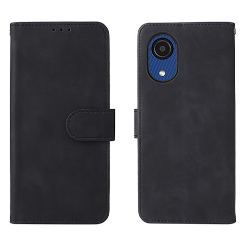 Funda de Cuero Cartera con Soporte Carcasa L01Z para Samsung Galaxy A03 Core Negro