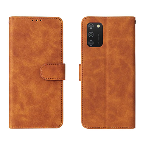 Funda de Cuero Cartera con Soporte Carcasa L01Z para Samsung Galaxy A03s Marron