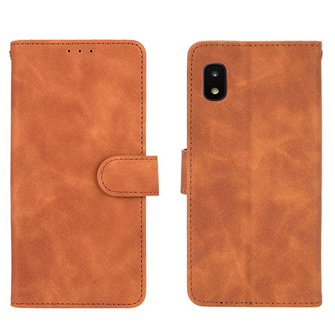 Funda de Cuero Cartera con Soporte Carcasa L01Z para Samsung Galaxy A21 SC-42A Marron