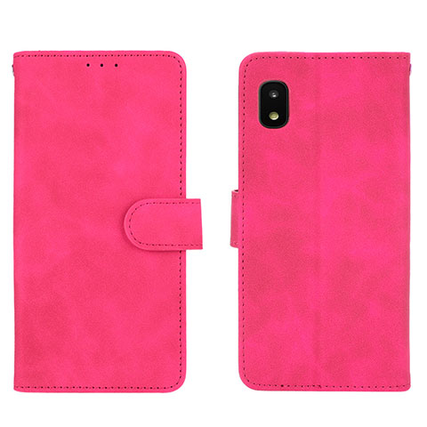 Funda de Cuero Cartera con Soporte Carcasa L01Z para Samsung Galaxy A21 SC-42A Rosa Roja