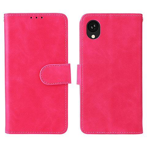 Funda de Cuero Cartera con Soporte Carcasa L01Z para Samsung Galaxy A22 5G SC-56B Rosa Roja