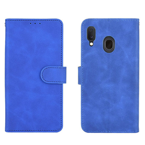 Funda de Cuero Cartera con Soporte Carcasa L01Z para Samsung Galaxy A30 Azul