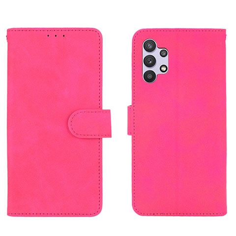 Funda de Cuero Cartera con Soporte Carcasa L01Z para Samsung Galaxy A32 4G Rosa Roja