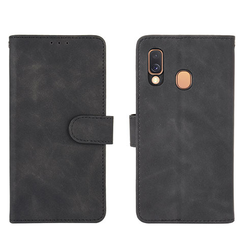 Funda de Cuero Cartera con Soporte Carcasa L01Z para Samsung Galaxy A40 Negro