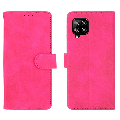 Funda de Cuero Cartera con Soporte Carcasa L01Z para Samsung Galaxy A42 5G Rosa Roja