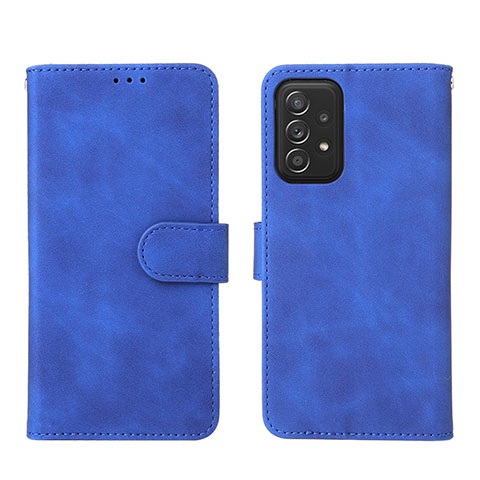 Funda de Cuero Cartera con Soporte Carcasa L01Z para Samsung Galaxy A52 4G Azul