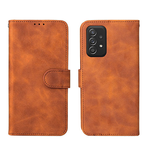 Funda de Cuero Cartera con Soporte Carcasa L01Z para Samsung Galaxy A52 4G Marron