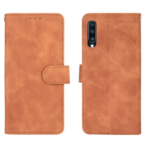 Funda de Cuero Cartera con Soporte Carcasa L01Z para Samsung Galaxy A70 Marron