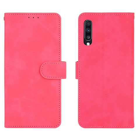 Funda de Cuero Cartera con Soporte Carcasa L01Z para Samsung Galaxy A70 Rosa Roja