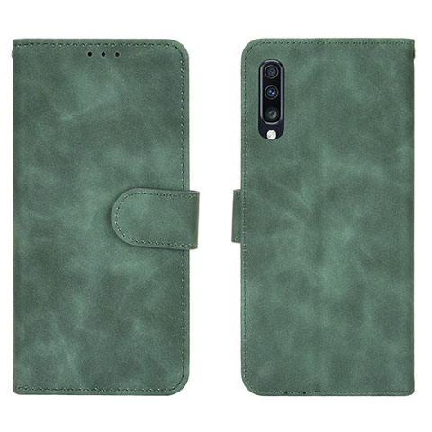 Funda de Cuero Cartera con Soporte Carcasa L01Z para Samsung Galaxy A70 Verde