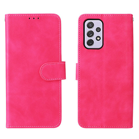 Funda de Cuero Cartera con Soporte Carcasa L01Z para Samsung Galaxy A73 5G Rosa Roja