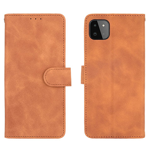 Funda de Cuero Cartera con Soporte Carcasa L01Z para Samsung Galaxy F42 5G Marron