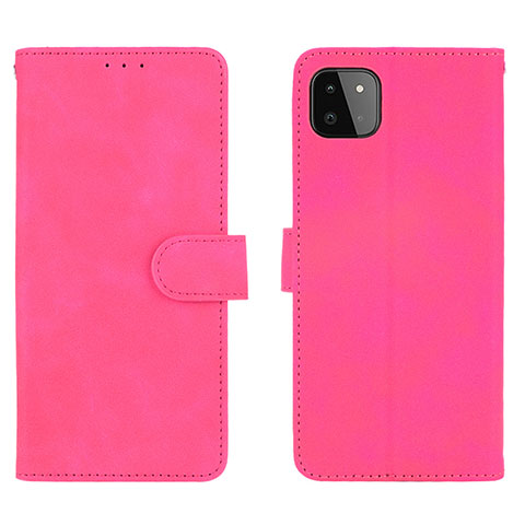 Funda de Cuero Cartera con Soporte Carcasa L01Z para Samsung Galaxy F42 5G Rosa Roja