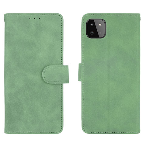 Funda de Cuero Cartera con Soporte Carcasa L01Z para Samsung Galaxy F42 5G Verde