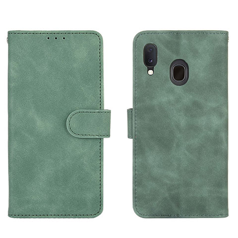 Funda de Cuero Cartera con Soporte Carcasa L01Z para Samsung Galaxy M10S Verde