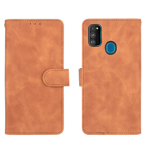 Funda de Cuero Cartera con Soporte Carcasa L01Z para Samsung Galaxy M21 Marron