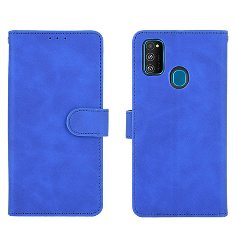 Funda de Cuero Cartera con Soporte Carcasa L01Z para Samsung Galaxy M30s Azul