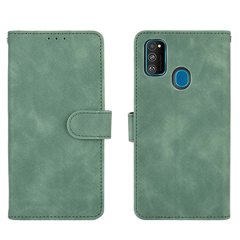 Funda de Cuero Cartera con Soporte Carcasa L01Z para Samsung Galaxy M30s Verde