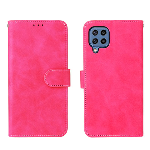 Funda de Cuero Cartera con Soporte Carcasa L01Z para Samsung Galaxy M32 4G Rosa Roja