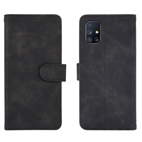 Funda de Cuero Cartera con Soporte Carcasa L01Z para Samsung Galaxy M51 Negro