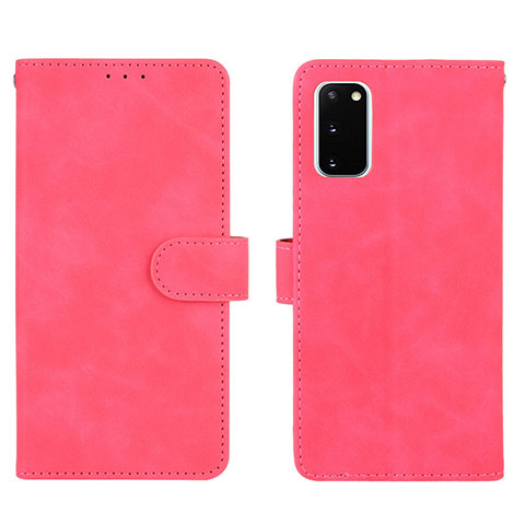 Funda de Cuero Cartera con Soporte Carcasa L01Z para Samsung Galaxy S20 FE 4G Rosa Roja