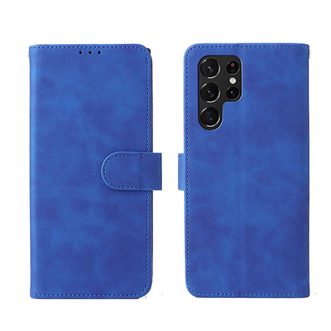 Funda de Cuero Cartera con Soporte Carcasa L01Z para Samsung Galaxy S23 Ultra 5G Azul