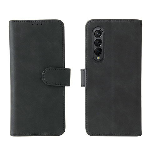 Funda de Cuero Cartera con Soporte Carcasa L01Z para Samsung Galaxy Z Fold3 5G Negro