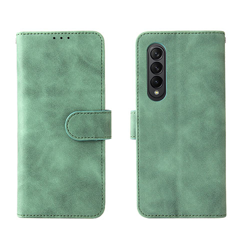 Funda de Cuero Cartera con Soporte Carcasa L01Z para Samsung Galaxy Z Fold3 5G Verde