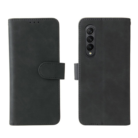 Funda de Cuero Cartera con Soporte Carcasa L01Z para Samsung Galaxy Z Fold4 5G Negro