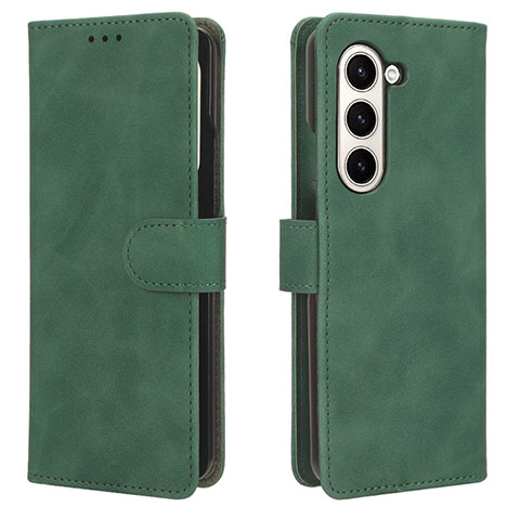 Funda de Cuero Cartera con Soporte Carcasa L01Z para Samsung Galaxy Z Fold5 5G Verde