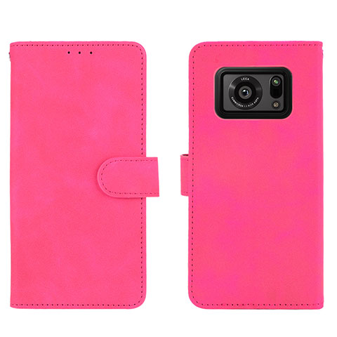 Funda de Cuero Cartera con Soporte Carcasa L01Z para Sharp Aquos R6 Rosa Roja