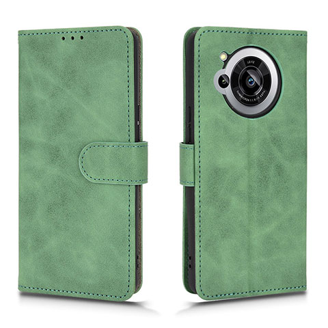 Funda de Cuero Cartera con Soporte Carcasa L01Z para Sharp Aquos R7s Verde