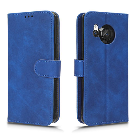 Funda de Cuero Cartera con Soporte Carcasa L01Z para Sharp Aquos R8 Azul