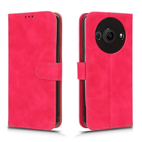 Funda de Cuero Cartera con Soporte Carcasa L01Z para Sharp Aquos R8 Pro Rosa Roja