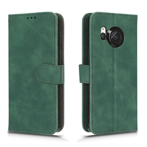 Funda de Cuero Cartera con Soporte Carcasa L01Z para Sharp Aquos R8 Verde