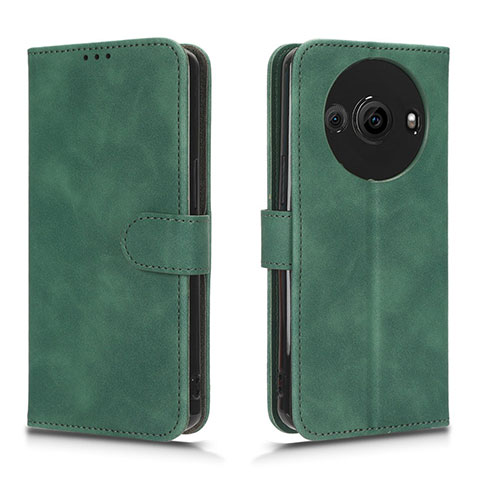 Funda de Cuero Cartera con Soporte Carcasa L01Z para Sharp Aquos R8s Pro Verde