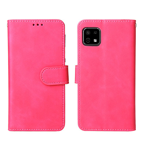 Funda de Cuero Cartera con Soporte Carcasa L01Z para Sharp Aquos Sense6 Rosa Roja