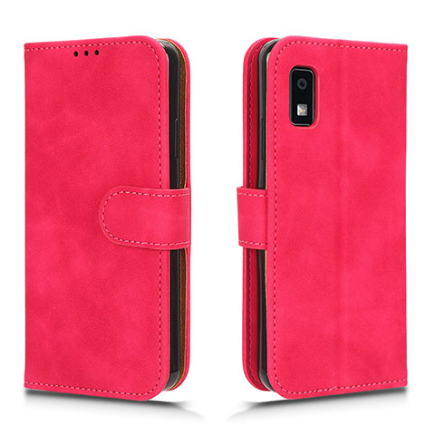 Funda de Cuero Cartera con Soporte Carcasa L01Z para Sharp Aquos wish3 Rosa Roja