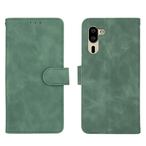 Funda de Cuero Cartera con Soporte Carcasa L01Z para Sharp Simple Sumaho 5 Verde