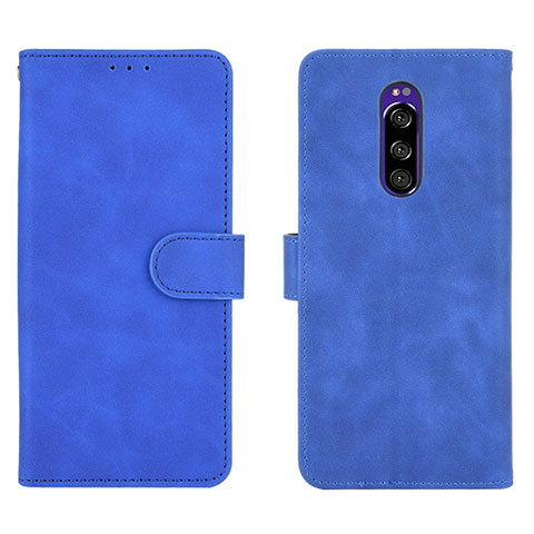 Funda de Cuero Cartera con Soporte Carcasa L01Z para Sony Xperia 1 Azul