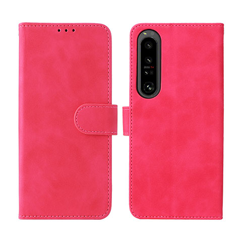 Funda de Cuero Cartera con Soporte Carcasa L01Z para Sony Xperia 1 IV SO-51C Rosa Roja