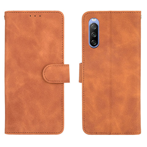 Funda de Cuero Cartera con Soporte Carcasa L01Z para Sony Xperia 10 III Lite Marron