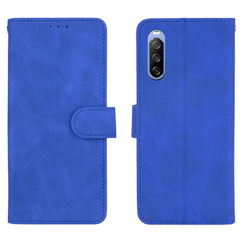 Funda de Cuero Cartera con Soporte Carcasa L01Z para Sony Xperia 10 III SOG04 Azul