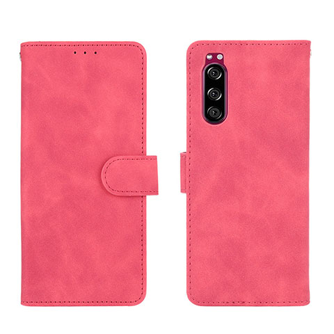 Funda de Cuero Cartera con Soporte Carcasa L01Z para Sony Xperia 5 II Rosa Roja