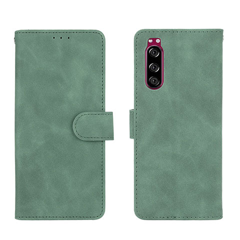 Funda de Cuero Cartera con Soporte Carcasa L01Z para Sony Xperia 5 II Verde