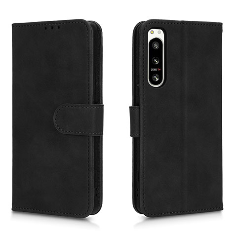 Funda de Cuero Cartera con Soporte Carcasa L01Z para Sony Xperia 5 IV Negro