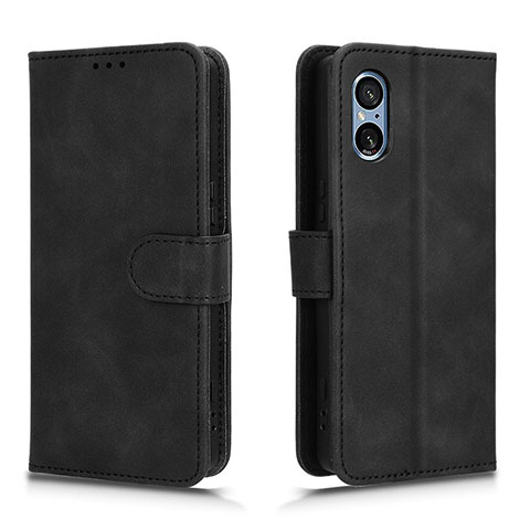 Funda de Cuero Cartera con Soporte Carcasa L01Z para Sony Xperia 5 V Negro