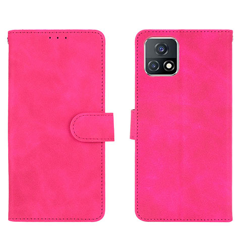 Funda de Cuero Cartera con Soporte Carcasa L01Z para Vivo iQOO U3 5G Rosa Roja